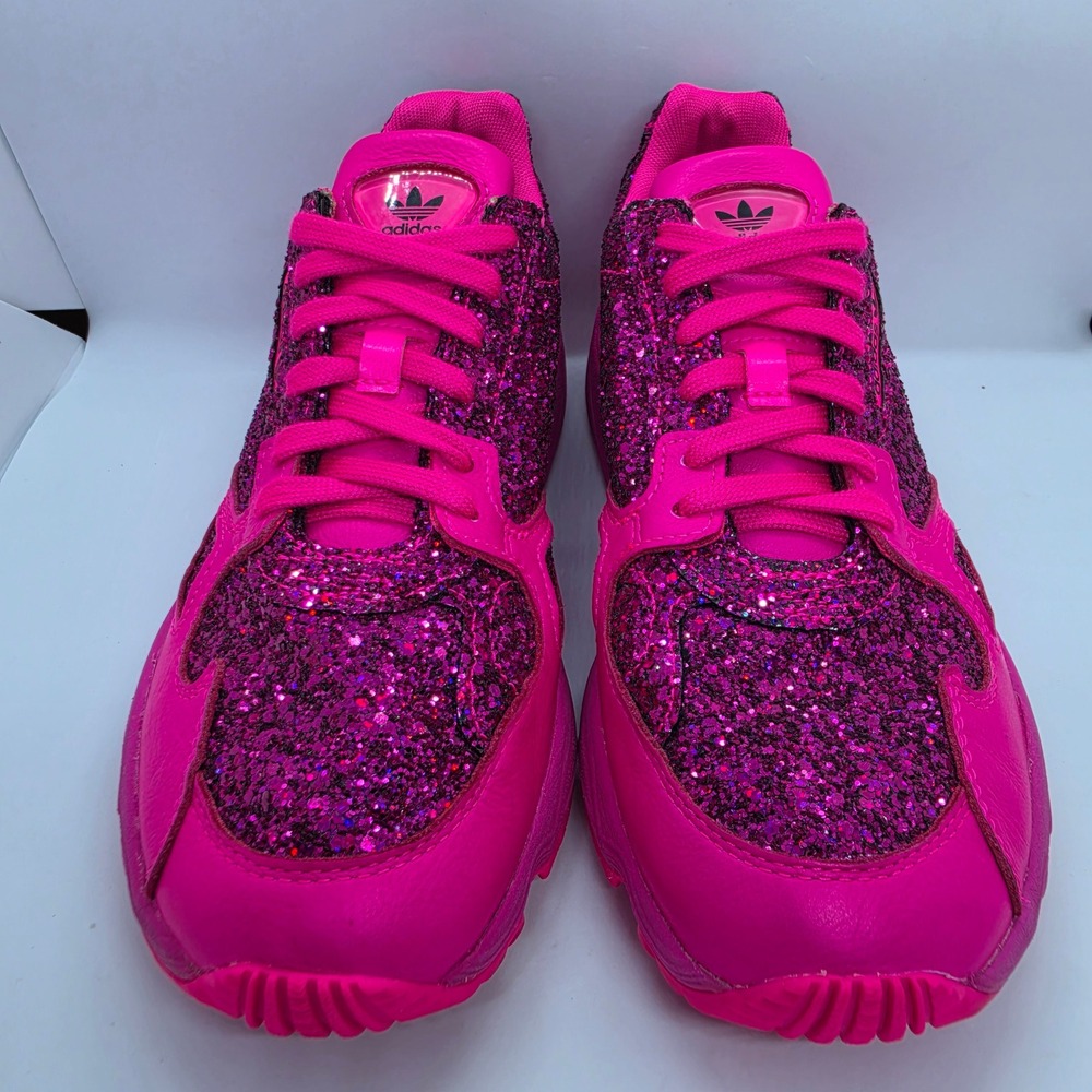 Adidas Originals Women's Falcon Out Loud "Shock Pink Glitter" BD8077 Size 8 - Picture 2 of 11
